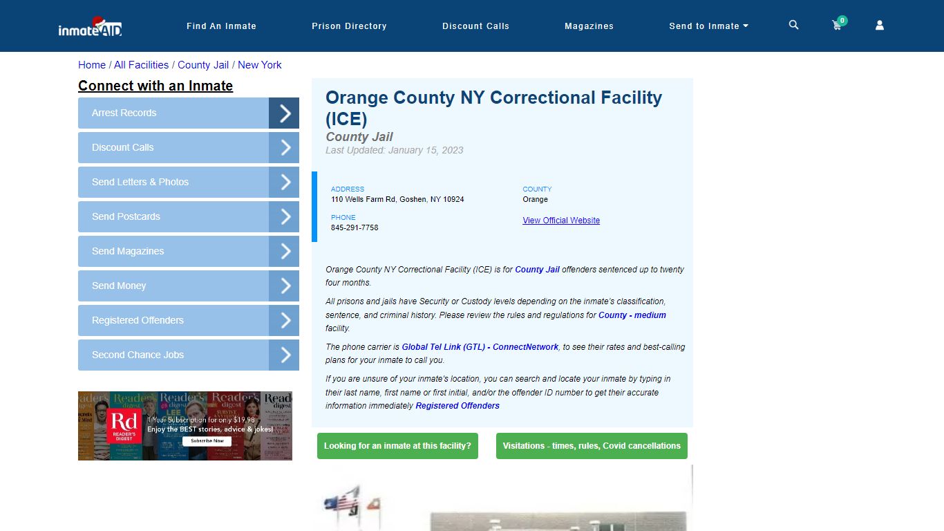 Orange County NY Correctional Facility (ICE) - Inmate Locator - Goshen, NY